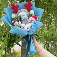 My Melody Kuromi Stuffed Animals Plush Toy With Roses Creative Bouquets Christmas Halloween Gifts 6