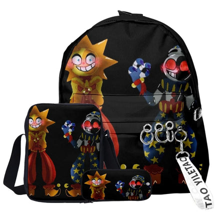 Trendy Popular Funny sundrop fnaf 3D Print 3pcs/Set pupil School Bags Laptop Daypack Backpack Inclined shoulder bag Pencil Case Lusy Store