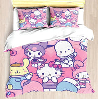 Modern Duvet Cover Home Cute Sanrio Kuromi Melody Children Bedding Set Girl's Gift Mattress 3 Piece 1 set