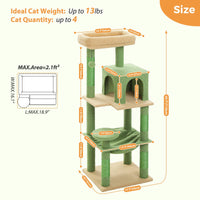 Large Cactus Cat Tree with Hammock & Condo B