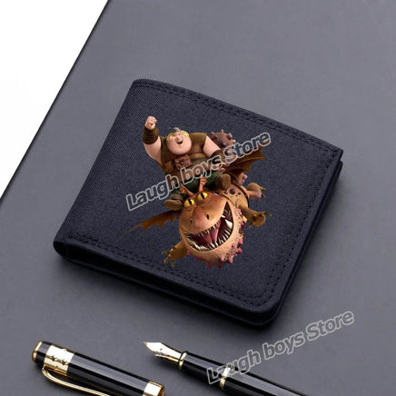 Toothless Canvas Wallet Men Short Folding Purse How To Train Your Dragons Cartoon Card Holder Coin Case Fashion Pocketbook Gift Lusy Store