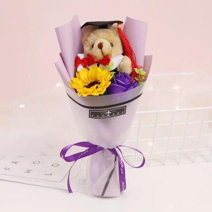 Bear Flower Bouquet Mini Graduation Bouquet Party Decor Gift