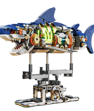 Lusy Store LLC Shark Sea Life Building Blocks Set with Display Stand and Lights, Block Gift for Kids and Adults 687pcs Building Blocks
