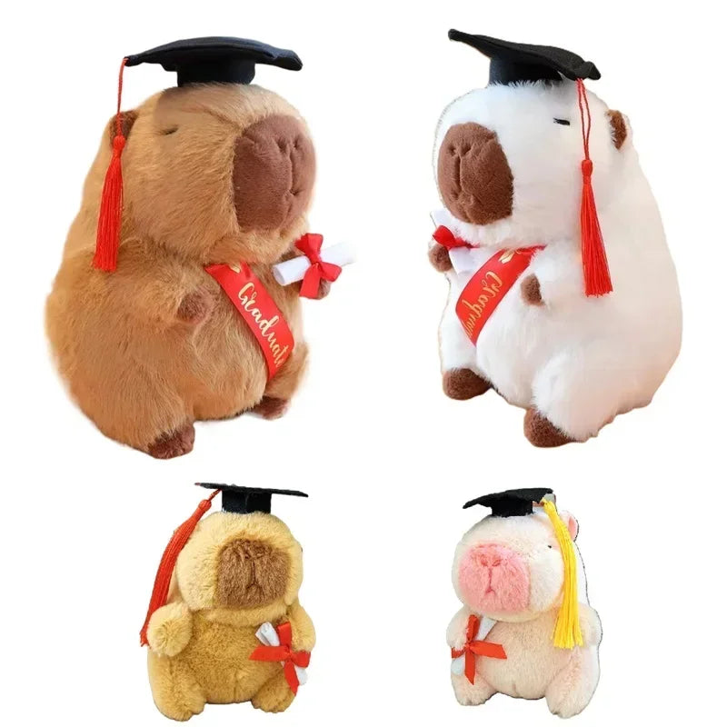 Lusy Store LLC Doctor Hat Capybara Plush Toy Graduate Plush Dolls Cute Stuffed Animal Plushie Gift Plush