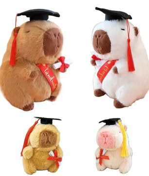 Lusy Store LLC Doctor Hat Capybara Plush Toy Graduate Plush Dolls Cute Stuffed Animal Plushie Gift Plush