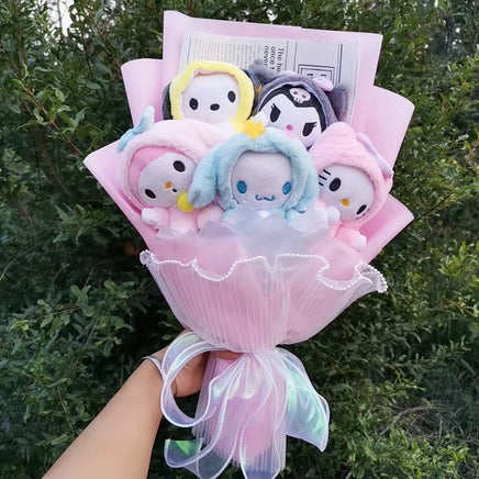 Lusy Store LLC Kuromi Plush Bouquet My Melody Cinnamoroll Hello Kitty Gifts Bouquet