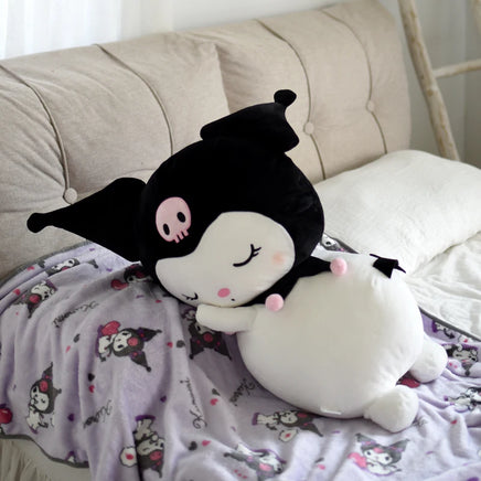 Lusy Store LLC Big Size Kuromi Plush Toy Melody Kuromi Cinnamoroll Stuffed Doll Sofa Cushion Flannel Nap Quilt Xmas Gift Plush