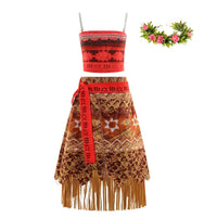 Girl Costume for Girls Moana Dress Kids Princess Dress with Necklace Halloween Costumes Party Baby Children Vaiana Outfit 8