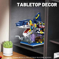 Ocean Shark Marine Biology Building Block set, Marine animal building block toy home with display rack, birthday, holiday gifts