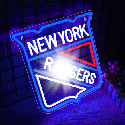 Lusy Store LLC New York Hockey Neon Sign Ranger LED Sign Decor Ice Gifts for Ranger Fans Neon Sign