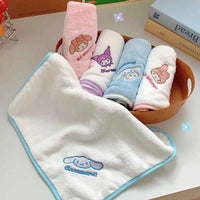 5pcs Sanrio Cinnamoroll Kids Towel Kuromi my melody Absorbent Face Wash Bath Dry Hair Towel Soft Coral Velvet Embroidery Towel
