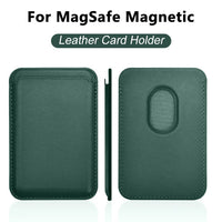 For Magsafe Magnetic Wallet Phone Case For iPhone 14 13 12 Pro Max Leather Card Holder Bag Dark Green