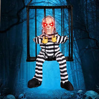 2025 April Fool's Day Prisoner Skull Ornament Induction Light Sound Electric Decoration Haunted House Holiday Party Prank Props tiaowenqiufan
