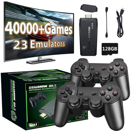 Video Game Console Mini Game Stick 40000 Games Built-in with Twin 2.4G Wireless Controllers Lusy Store