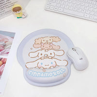 Kawaii Sanrio Mouse Pad With Wrist Rest Non-slip Rubber Computer Pad Anime Kuromi Cinnamoroll My Melody Cute Cartoon Girl Gifts D