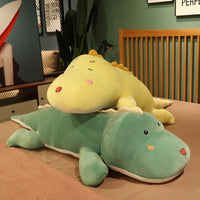 Lusy Store LLC Big Long Cute Dinosaur Plush Toy Soft Cartoon Animal Crocodile Plush Doll Boyfriend Pillow Gift Plush