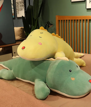 Lusy Store LLC Big Long Cute Dinosaur Plush Toy Soft Cartoon Animal Crocodile Plush Doll Boyfriend Pillow Gift Plush