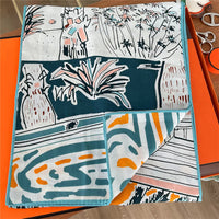 POBING 30% Silk 70%Cashmere Scarf Women Hand Rolled Luxury Printed Long Scarves Wraps Bandana Big Shawls Hijabs Female Foulards Lusy Store