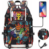 New Sprunki Print USB Boys Girls Kids Book Bags Large Capacity Teenagers Schoolbags Women Men Laptop Travel Backpack Picture Color 14 18 Inch