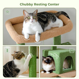 Large Cactus Cat Tree with Hammock & Condo