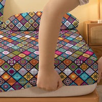 1 Bohemian patterned frosted bedsheet, bedroom printed bedspread, bedding (excluding pillowcases) Lusy Store