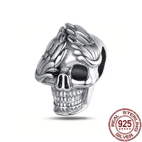 Gothic 2025 Charms 925 Sterling Silver Halloween Nightmare Skull Skeleton Beads Fit Snake Chain Bracelet Necklace DIY Jewelry OMT052