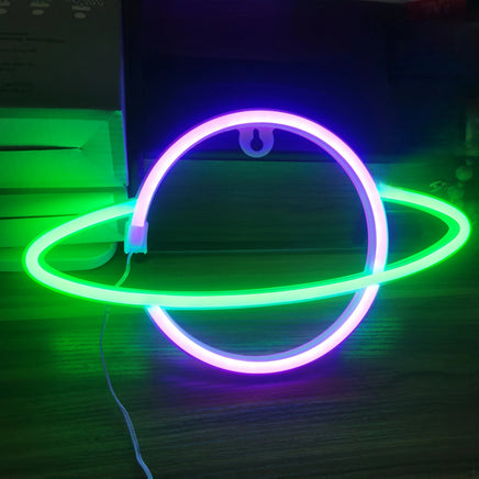 Halloween Bat Spirit LED Neon Wall Decor for Party Gift - Terrifying Atmosphere - USB or Battery Powered Planet Purple Green 0-5W