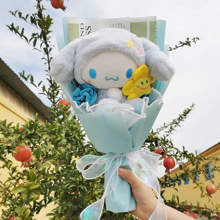 Kuromi Flower Bouquet Cinnamoroll My Melody Hello Kitty Plush Gifts 8