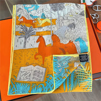 POBING 30% Silk 70%Cashmere Scarf Women Hand Rolled Luxury Printed Long Scarves Wraps Bandana Big Shawls Hijabs Female Foulards Lusy Store