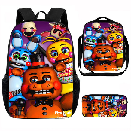 Game F-five N-nights at F-freddy's Child School Backpack with Lunch Bags ,Pencil Bags ,School Bags for Boys Girls XHOO3-TZ-0101-A3