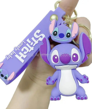 Anime Characters Keychain Set - Mickey Mouse, Minnie, Lilo & Stitch - for Kids, Car Pendant - Lusy Store LLC