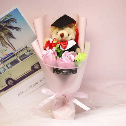 Bear Flower Bouquet Mini Graduation Bouquet Party Decor Gift