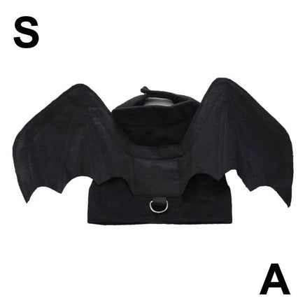 1Pcs Halloween Cute Pet Clothes Black Bat Wings Harness Costume Cosplay Cat Dog Halloween Party for Pet Supplies A