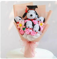 Snoopy Plush Bouquet Cute Doll Flower Puppy Graduation Gift J