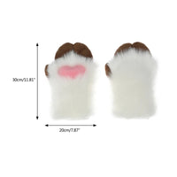 Unisex Cosplay Gloves Cartoon Sheep Hoof Shape Plush Gloves Halloween Mittens Furry Cuffs Gloves for Carnivals Party