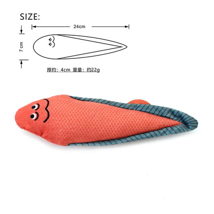 Cat Toy Catnip 3D Simulation Fish Saury Goldfish Kitten Toys Pillowfish Interactive Sounding Cat Chew Bite Plush Toy Cat Supply Fish 07