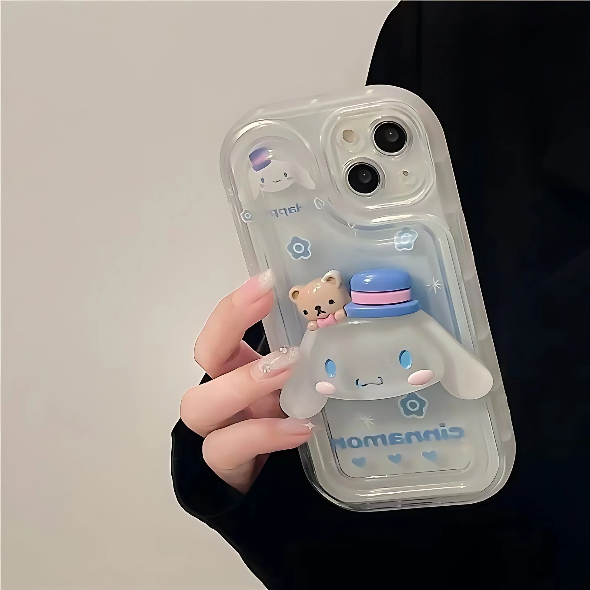 Lusy Store Sanrios Cute Melody with Bracket Phone Case for Samsung Galaxy S24 S23 S22 S21 S20 S10 Note20 10 FE Ultra Plus 4G 5G Back Cover 