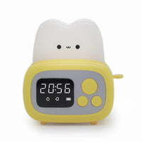 LED toaster alarm clock, creative cartoon nightlight with timing function, ins wind bedside decoration Yellow