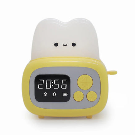 LED toaster alarm clock, creative cartoon nightlight with timing function, ins wind bedside decoration Yellow