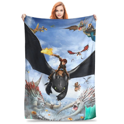 How to Train Your D-ragon Blankets Flannel Novelty Breathable Throw Blanket for Bedspread Spring Autumn 9