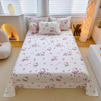 Cartoon Household Goods Anime Figure Bedding Set Hello Kitty Single Bed Sheet without Pillowcase Happy Katie