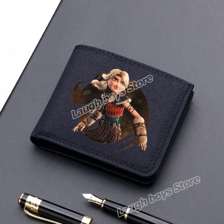 Toothless Canvas Wallet Men Short Folding Purse How To Train Your Dragons Cartoon Card Holder Coin Case Fashion Pocketbook Gift Lusy Store
