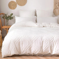 Tufted Duvet cover，3pcs 100% Microfiber Bedding Cover Sets  All-Seasons Soft Comforter Cover Skin-Friendly Lusy Store