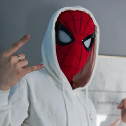 Spiderman Mask Eyes Movable Remote Control Peter Parker Halloween Cosplay Costume Mask