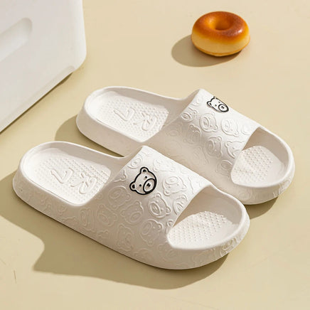 Cute Bear Women Slippers Summer Indoor Soft Cartoon Sandals Bathroom Anti-slip Outdoor Comfy Men Leisure Shoes Couple Lusy Store