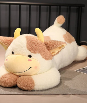Lusy Store LLC Lovely Milk Cow Plush Toys Cartoon Stuffed Animal Cattle Dolls Sleeping Pillow Gifts Plush