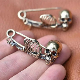 Dark Retro Gothic Skull Safety Brooches Blankets Scarves Sweater Pin Halloween Vintage Jewelry Accessory Default Title