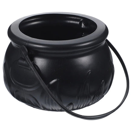 Candy Cauldron Halloween Bucket Witch Basket Plastic Treat Black Pot Bowl Kettle Trick Pumpkin Holder Or Goodie Photo Costume black