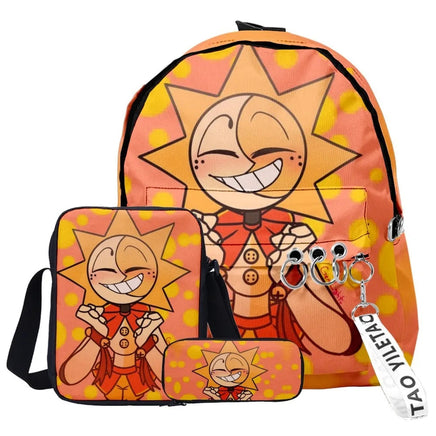 Trendy Popular Funny sundrop fnaf 3D Print 3pcs/Set pupil School Bags Laptop Daypack Backpack Inclined shoulder bag Pencil Case Lusy Store