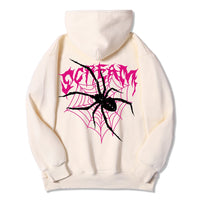 Scream Spiders & Cobwebs Women Hoodies Harajuku Oversize Hoody Fashion Loose Clothing Comfortable Beige